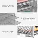Lavatino 2 Pack 8-Tier Office Desk File Organizer, Letter Tray Paper Organizer with Handle, Including 5 Adjustable Slide Trays for Organizing Desk Workspace Accessories and Supplies (Silver Mesh) (12.7" x 9.2" x 16.5")