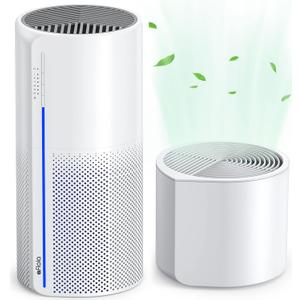 Afloia 2 in 1 Air Purifier with Humidifier, 3 Stage Filters for Home Allergies Pets Hair Smoker Odors, Evaporative Humidifier, Auto Shut Off, Quiet Air Cleaner with Seven Color Light,MIROPRO (Large)