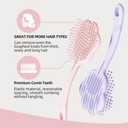 2 x Multi-Functional Skeleton Comb: Styling + Scalp Massage, Master Any Hairstyle (Purple) (Pink)