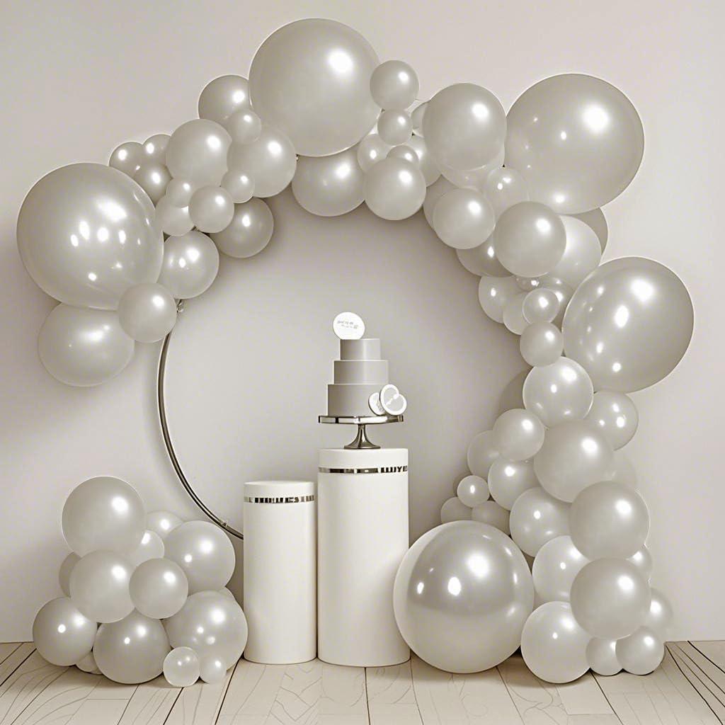 140 Pcs Silver Balloon Arch Kit, 18 12 10 5 inch Silver Balloon Garland, Siliver Balloons Decoraions Kits for Birthday Wedding Graduation Baby Shower Anniversary Party Decorations