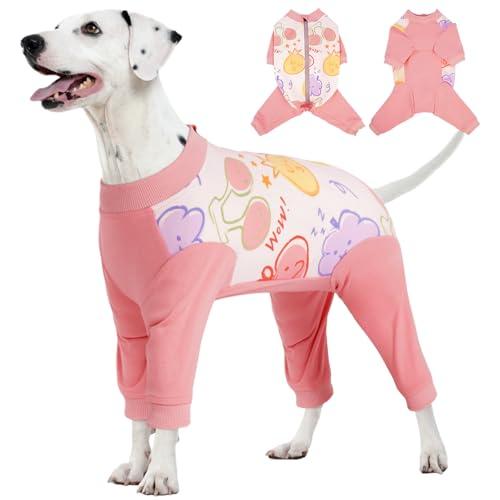 Kuoser Recovery Suit for Dogs, Female Male Dog Surgical Recovery Suit After Surgery, Dog Pajamas for Dogs, 4 Leg Sleeve Pet Puppy Pjs Onesie for Shedding Abdomen Wounds Skin Disease, Large