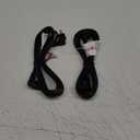 Angled 2-Slot Non-Polarized Angle Power Cord 8 FT (2-Pack), 90 Degree L-Shaped TV Power Cord, IEC320 C7 to NEMA 1-15P, 2 Prong Replacement Cable, Figure 8, Black, 2 Pack