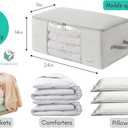 Comforter Storage Bag - Folding Organizer bag for King/Queen Comforters, Pillows, Blankets, Bedding/Quilt, Blanket, Duvet, Mothproof Space Saver; Large Collapsible Organizers, 24"x14"x11"