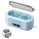 Ultrasonic Jewelry Cleaner, Upgraded Jewelry Cleaner Ultraonic Machine 48KHz for All Jewelry, Eyeglasses, Watches Strap, Dentures, Retainers & More - Light Blue