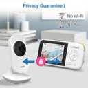 VTech VM819 Non-WiFi Video Baby Monitor with Camera - 2.8 Color Screen, 1000ft Range, 19Hr Battery, Night Vision, Temp Sensor, Lullabies - Secure Private Hack-Proof