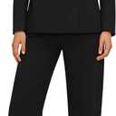 Women Suit 2 Piece Set Pant Suits Business Casual Outfits Double Breasted Blazer with Pants Professional Office Work Sets (Black, L)