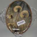 Hiuwevt Vintage Country Dandelion Floral Oval Wall Art Decor, Rustic Farmhouse Framed Canvas Prints, Dark Moody Botanical Oval Wall Hanging Decor for Bedroom Living Room Decorations, 8.6x11.4 Inches