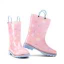 DREAM PAIRS Kids Rain Boots Cute Lightweight Waterproof with Pull-on Handles for Girls & Boys Toddler Outdoor Play (Pink)