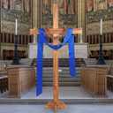Yousoontic 98'' Extra Large Wooden Cross Easter Wood Standing Cross Decoration Jesus Christ Catholic He Is Risen Outdoor Crucifix Decor for Party Wedding Church Home Christmas Outdoor, 36.2"L x 5.1"W