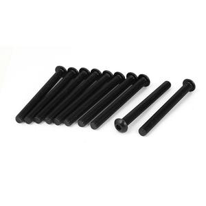 uxcell M8x80mm 10.9 Alloy Steel Button Head Hex Socket Cap Screw Bolt Black 10pcs