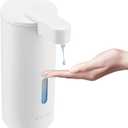 Automatic Soap Dispenser, Automatic Liquid Soap Dispenser Touchless, 12oz/340ml, 3-Level Adjustable, Battery Operated, Water-Resistant for Bathroom, Kitchen, and School, Clog-Free, White
