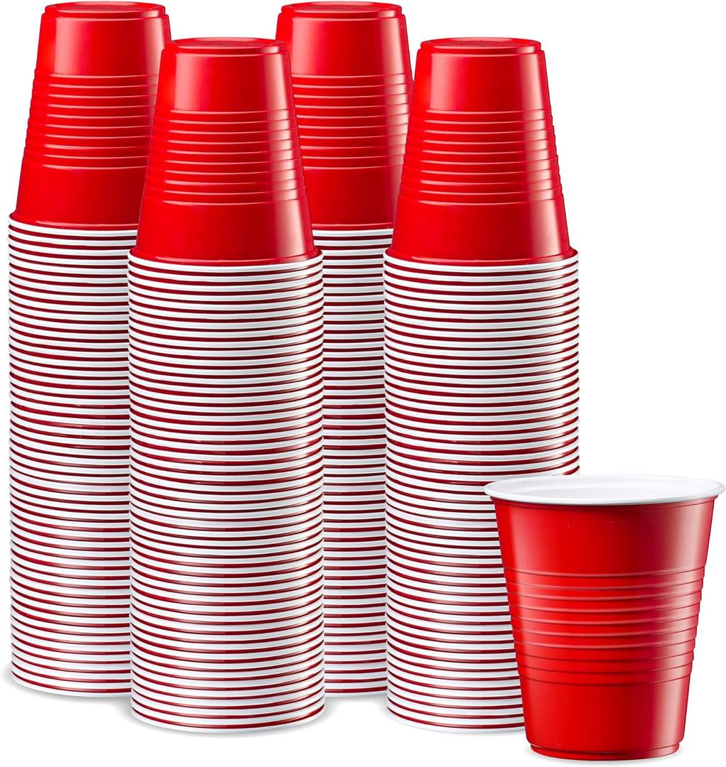 Comfy Package [12 oz. - 240 Count Disposable Plastic Red Cups, Party Drinking Cups for Events and Everyday Use