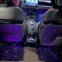 Luxury Starlight LED Car Floor Mats, 4pcs Starry Star Light Floor Mats Washable Fiber Optic Lights APP/Remote Control Music Mode Sound Activated Interior Lights for Cars, SUVs, Trucks