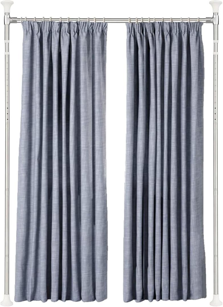 HOSKO Curtain Divider Stand - 48 to 72 inches Expandable Room DividerDamage Free Freestanding Vertical Tension Stand