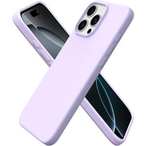 ORNARTO Compatible with iPhone 16 Pro Max Case 6.9", Slim Liquid Silicone 3 Layers Soft Gel Rubber Shockproof Protective Cover with Anti-Scratch Microfiber Lining-Pastel Lilac