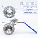 1 Inch Ball Valve, Premium Heavy Duty 304 Stainless Steel Full Port Forged NPT 1" Ball Valve for Water Oil and Gas with Long Handle Shut Off Switch, 1000 WOG (2 pieces, FNPT to FNPT)
