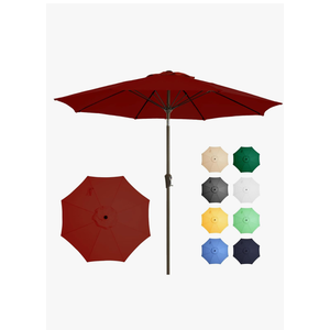 Ayge 9FT Large Outdoor Patio Umbrella Market Table Umbrella-UV Resistant, Easy Push Button Tilt and Crank, 8 Sturdy Fiberglass Ribs Heavy-Duty Pool Umbrella for Deck, Backyard,Garden, Yard