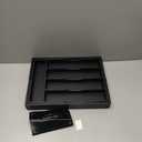 Expandable Bamboo Kitchen Drawer Organizer for Cutlery and Utensils, Adjustable Bamboo Wood Cutlery Tray in Drawer for Flatware and Silverware in Kitchen, (Black) (7 Slots Expandable)