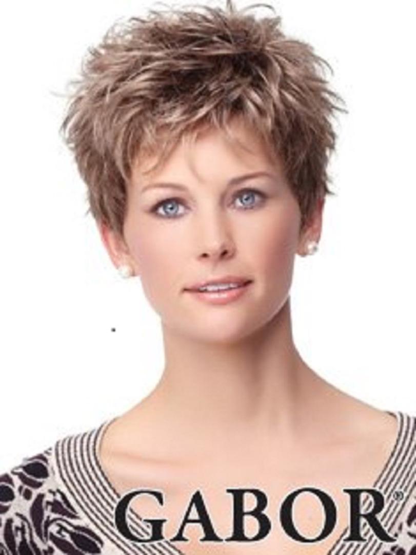 Gabor Zest Layered Short Boy Cut Wig by Hairuwear, Average Cap, G15+ Buttered Toast Mist