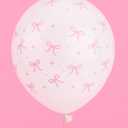xo, Fetti Party Decorations Pink Latex Bow Balloons - 24 pk, 12" | Bachelorette Decorations, Bow Theme Birthday Party, Bridal Engagement Decor, Coquette Cute Supplies