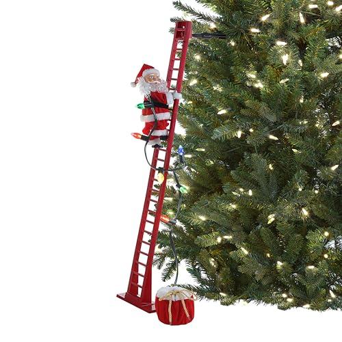 Mr. Christmas Super Climber Musical Animated Christmas Decoration, 42 Inches, Plush White Santa Claus