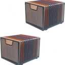 2 Pack Metal File Baskets,Hanging File Folder Organizer,Office File Box,Letter Size,Black (2)