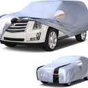 Large SUV Car Cover for Cadillac Escalade 100% Waterproof All Weather, Heavy Duty Outdoor Full Exterior Covers Rain Sun Wind UV Hail Protection. (white)