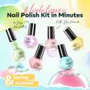 modelones Nail Polish Set, 6 Colors Jelly Nail Polish Kit Sheer Nude Pastel Pink Yellow Lavender Purple Baby Blue Mint Green Glitter Fingernail Polish 2025 Gifts for Women Salon DIY