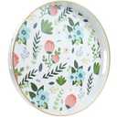 Leemxiiny Round Serving Tray with Handles, Coffee Table Tray for Ottoman, Organizer Vanity Tray for Living Room, Outdoor Tray for Patio Entertaining, Serving Breakfast Kitchen Platter LEE33WH