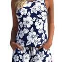 MODLILY Modest Coverage Womens Tankini Swimsuits with Pocket, Bathing Suits Contrast Binding Tank Top with Board Shorts Navy, Large