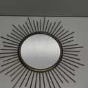 Sunburst Spoked Large Wall Mirror Boho Home Circle Art Mirror Modern Metal Mirror for Wall Decorative Bathroom Bedroom Vanity Hallway Balcony Living Room Entryway 20" Brass
