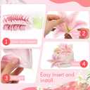 Suncalla 30 Pack Large Artificial Lilies Flower Heads with Realistic Stamens 5.9" Faux Fake Lily Flower Heads Bulk for DIY Crafts Cake Wedding Bridal Wreaths Table Home Party Decor (Pastel Pink)
