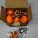 HANSGO 50 PCS Artificial Pumpkins Set Fall Decorations, Fake Pumpkins, Pinecones Acorns and Maple Leaves for Harvest Decorating Thanksgiving Table Decor