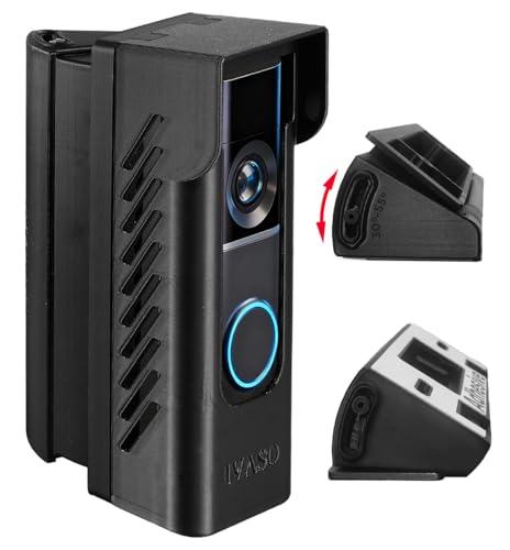 Ivaso Anti-Theft Angle Adjustable Doorbell Coverd Mount Bracket for Ring Wired & Battery Doorbell, Both Drill & No Drill Aavailable with Security Screws ((Covered+Angle) for Wired Pro 3 Gen 4K)