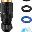 Drip Irrigation Faucet Adapter 25 PSI, 1/4" Tubing Quick Connect to 3/4" Garden Hose with Backflow Preventer, Filter, Plumbers Tape, Pressure Regulator, Copper Drip Irrigation System Fittings