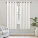 YoungsTex Velvet Curtains 72 Inch Length 2 Panels for Living Room, Ivory White Drapes with Grommet Darkening Privacy for Bedroom Windows, 2 Panels, 52 X 72 Inch