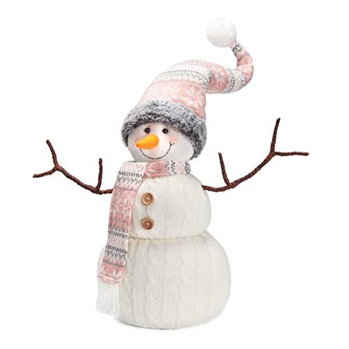 WORLDECO Christmas 2025 Animated Snowman Decorations, Xmas Handmade Plush Ornaments for Indoor, Home and Holiday, Present for Family and Friends