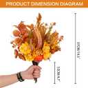 PurpleSwan Fall Decor, 5PCS Artificial Autumn Pumpkin Plant Floral Stems Decorations, for Home Weeding Vase Arrangement Harvest Thanksgiving Holiday Branches Indoor Decor.