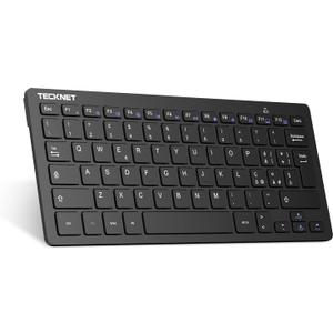 TECKNET Italian QWERTY Layout Wireless PC Keyboard, Wireless Keyboard for Windows and Android Smart TV, Very Long Battery Life, Quiet and Ultra Thin