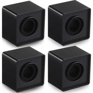 Landhoow 4 Pcs Mic Flags Square Cube Microphone Flags Station Portable Custom Interview Mic Station with Foam Microphone Accessories for Interview Reporter Host Halloween Cosplay(Black)