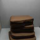 Chair Cushions for Dining Chairs, 2" Thick Seat Cushions for Kitchen Chairs, D-Shaped Chair Pads with Washable Cover, Ties and Non Slip Backing, 17'' x 16'', Set of 6, Brown