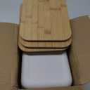 Citylife 4 PCS Storage Bins with Bamboo Lids Plastic Storage Containers for Organizing Stackable Storage Box with Handle, 10.23 x 7.08 x 6.3 inch