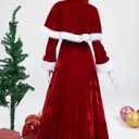 nezababycos Mrs Claus Costume Women Santa Claus Dress Christmas Suit with Red Hooded Cape Hat Outfits for Party Cosplay (Red)