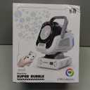 Upgraded Bubble Machine with Remote Control, Automatic Rotation & RGB Lights, 1800mAh Rechargeable Battery, Type-C Charge, Bubble Maker for Kids, Weddings, Birthday Parties, Outdoor Activities (Pink)