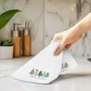 Merry Christmas Tree Kitchen Towels, Cute Winter Xmas Tree Hand Towels for Bathroom Decor, Winter Holiday Christmas Dishcloths Dish Towel for Kitchen 16x24 Inches