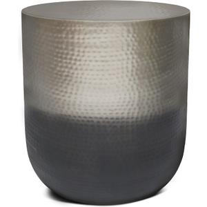 SIMPLIHOME Nova Boho 19 Inch Wide Metal Side Table in Silver Ombre, Fully Assembled, For the Living Room and Bedroom