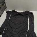 Women's Sheer Long Sleeve Sequin Bodycon Mini Dress Sexy Sparkly Ruched Mesh Party Going Out Dresses Size L