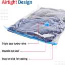 6 Pack Jumbo Vacuum Storage Bags for Comforters, Blankets & Clothes Vacuum Sealed Compression Bags with Hand Pump Space Saver Storage Bags for Bedding, Moving, Travel & Organization