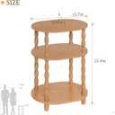 MaxSmeo End Table, Small Side Table for Small Spaces, Modern Oval Night Stand Accent Table for Living Room, Bedroom, Brown (11.8"D x 15.7"W x 22.4"H)