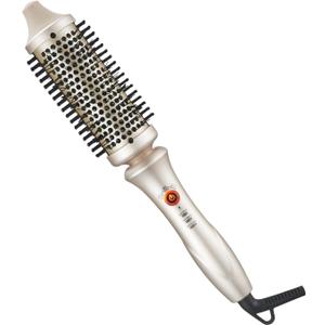 1.7 Inch Thermal Brush for Blowout Look, Heated Round Brush with Tourmaline Ceramic for Volume & Shine, Anti-Scald Hair Styler (No Air), Dual Voltage Travel Curling Iron & Straightener 2 in 1